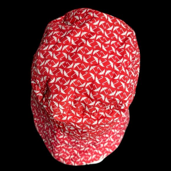 Talbots Bucket Rain Hat Reversible Pink White Umbrella Packable Lightweight - Picture 3 of 7